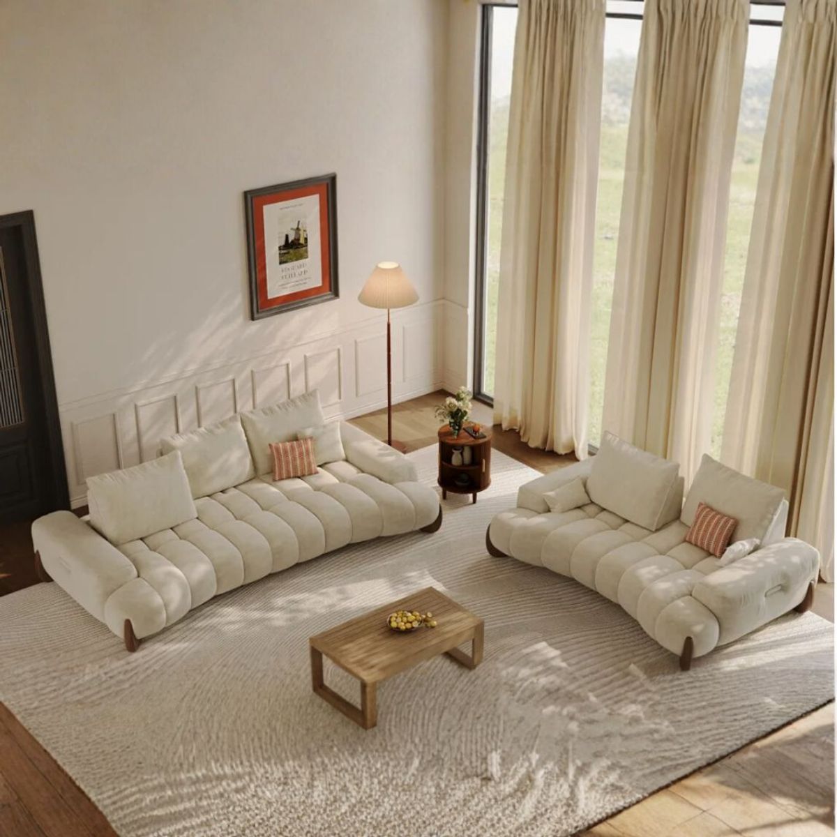 GENERICO - Juego de Sala Povison 3-2 en Tela Chenille Antifluido