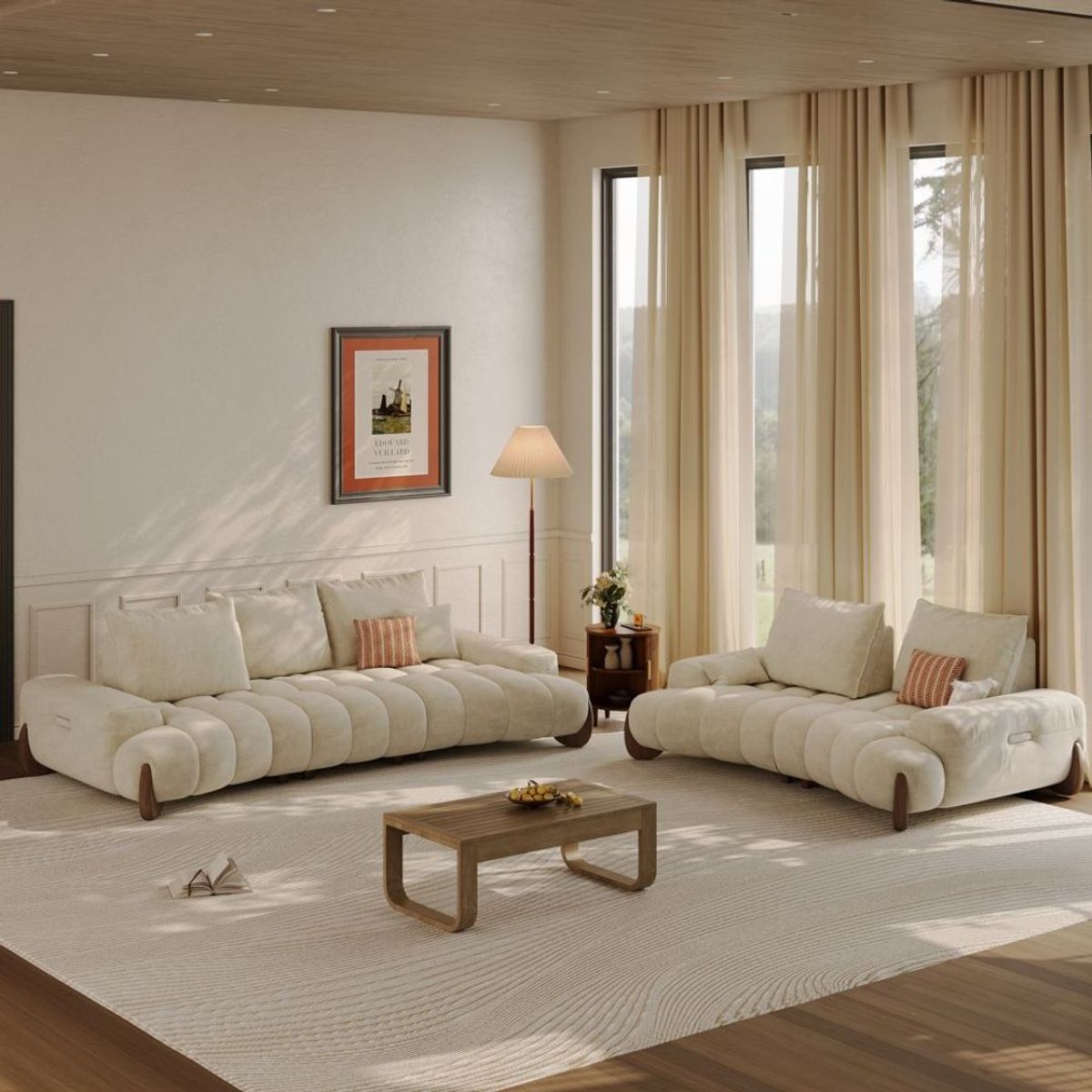 GENERICO - Juego de Sala Povison 3-2 en Tela Chenille Antifluido