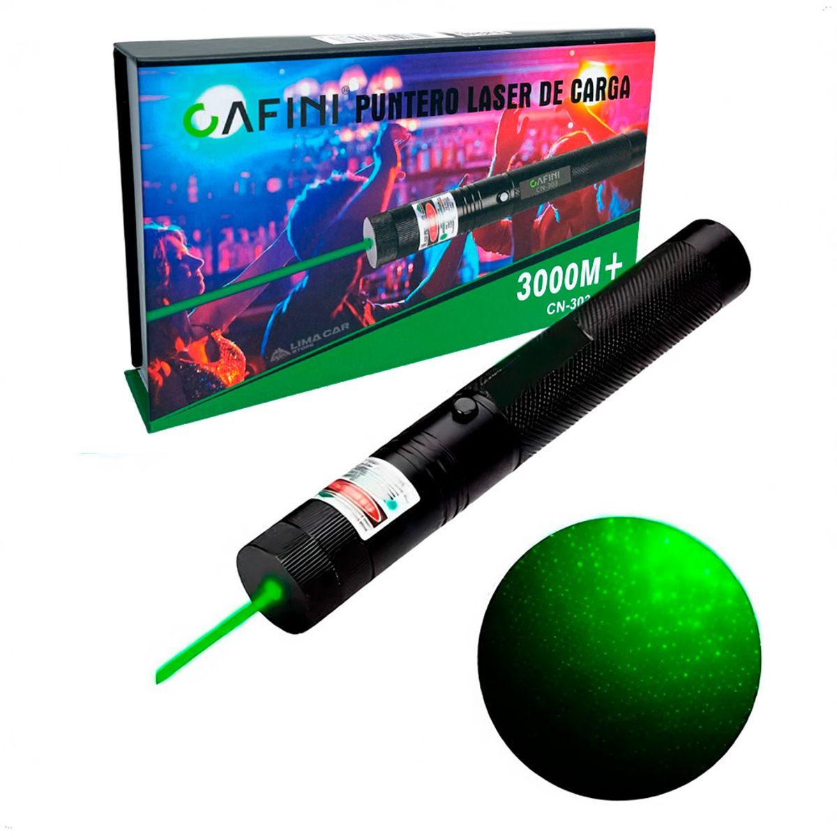 CAFINI - Láser Verde 3000m Profesional Recargable Para Presentaciones