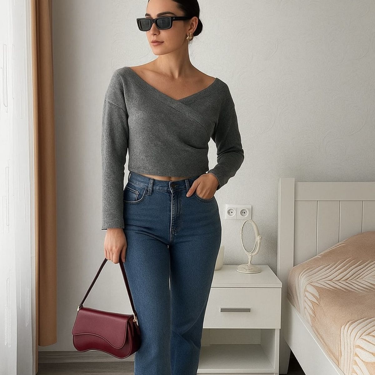 AMA OUTFITTERS - CHOMPA DE HILO CROP MILA