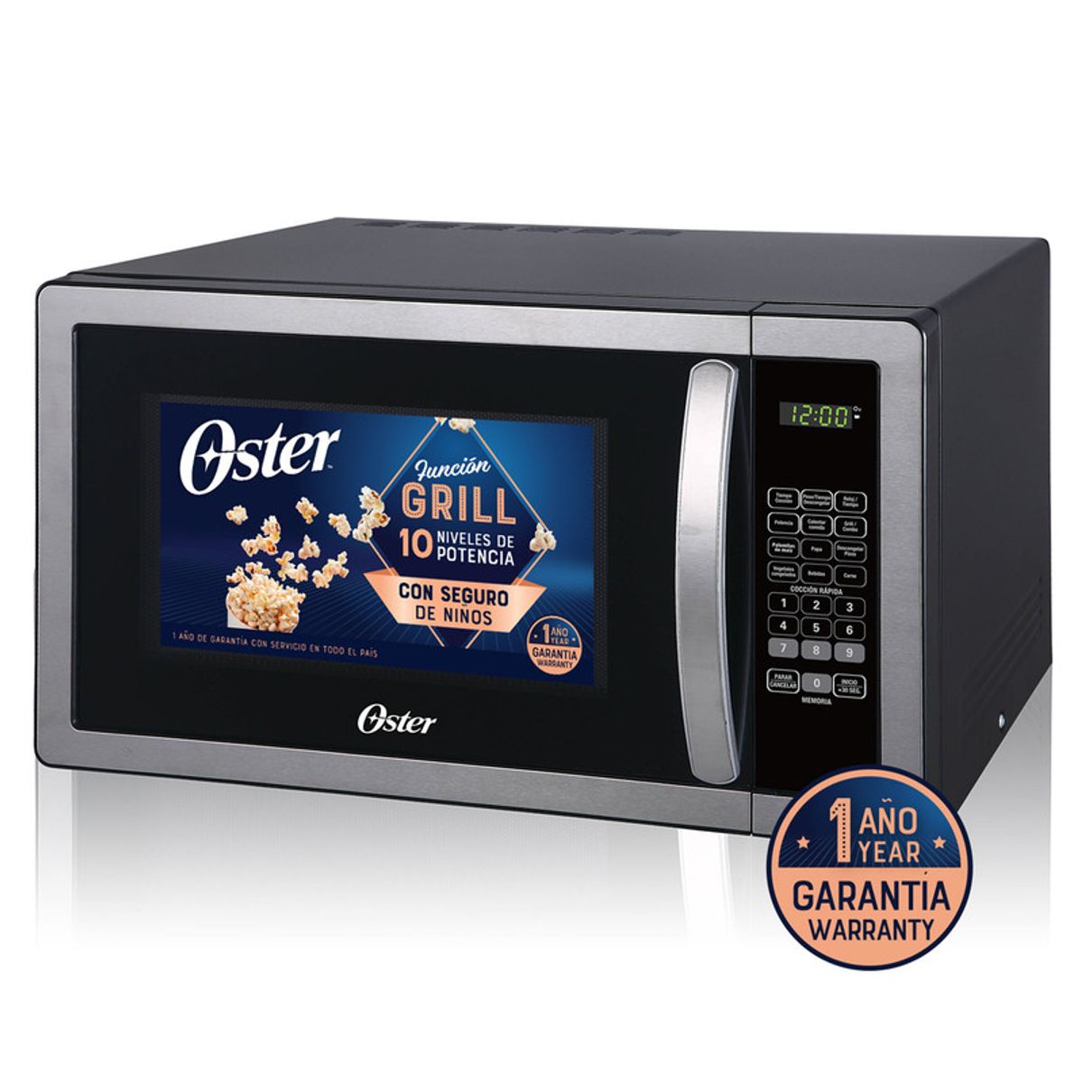 OSTER - HORNO MICROONDAS OSTER POGGM91101G 30LTS GRILL NEGROSILVER