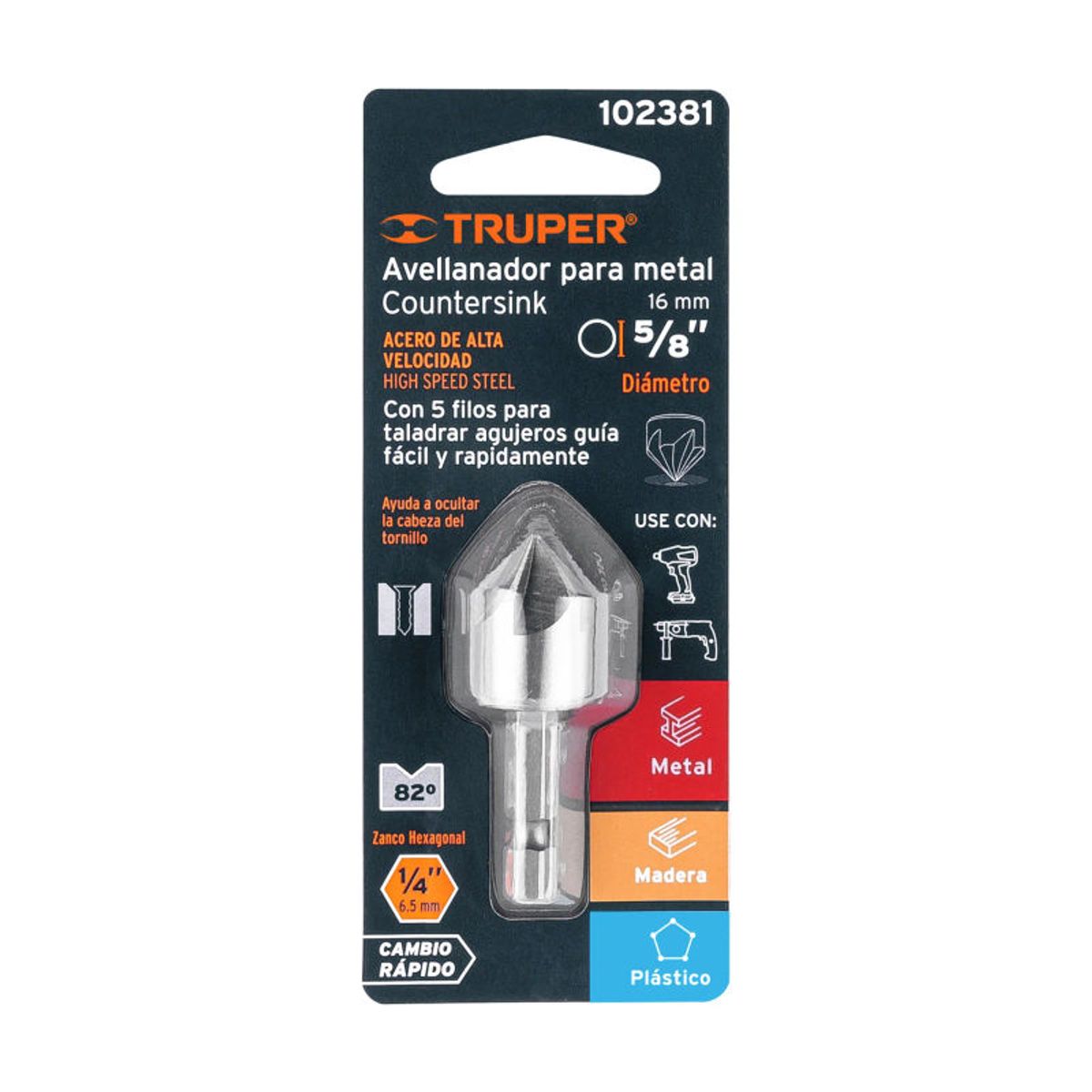 TRUPER - AV-58 Avellanador HSS cambio rápido 58 Truper - 102381