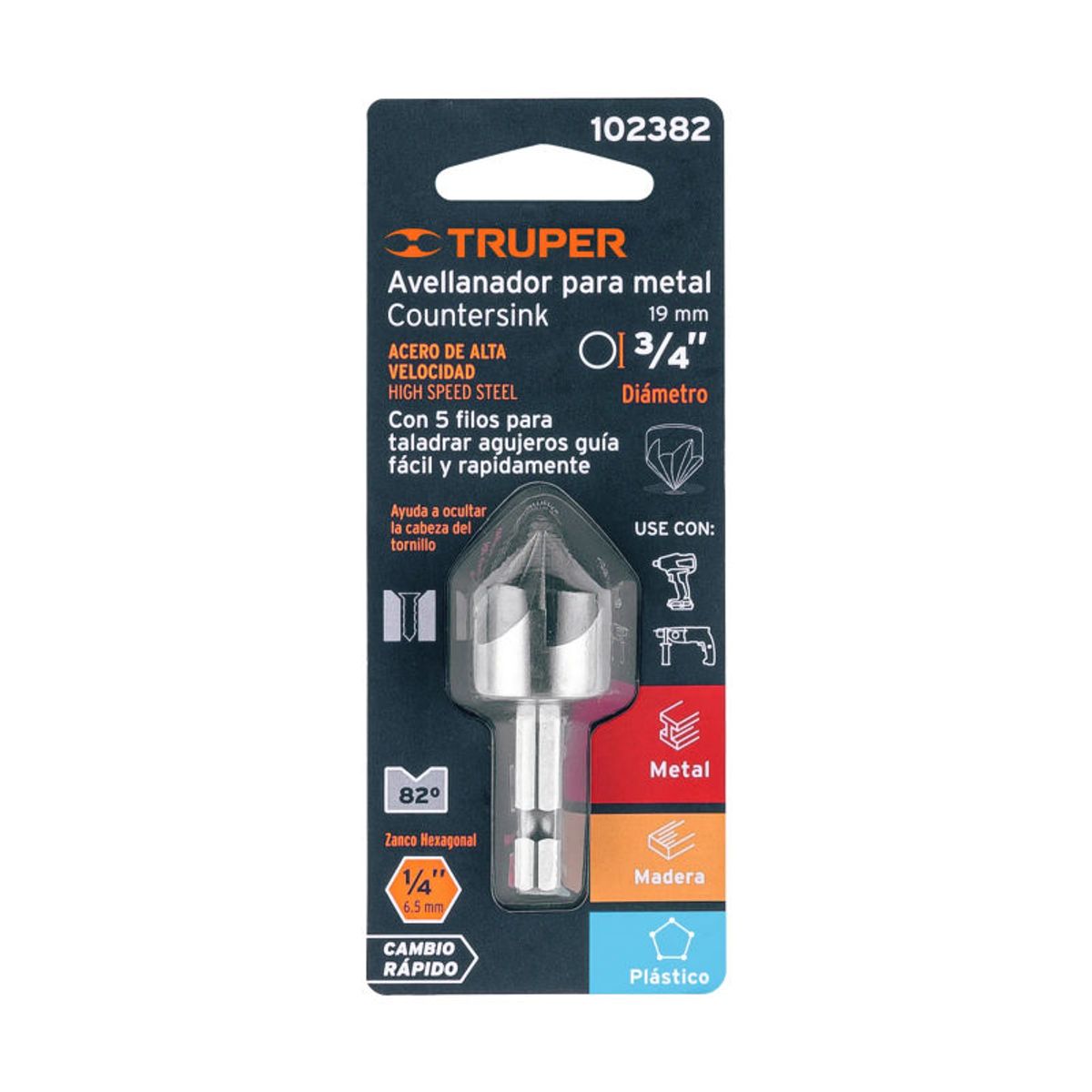 TRUPER - Avellanador HSS cambio rápido 34 Truper - 102382