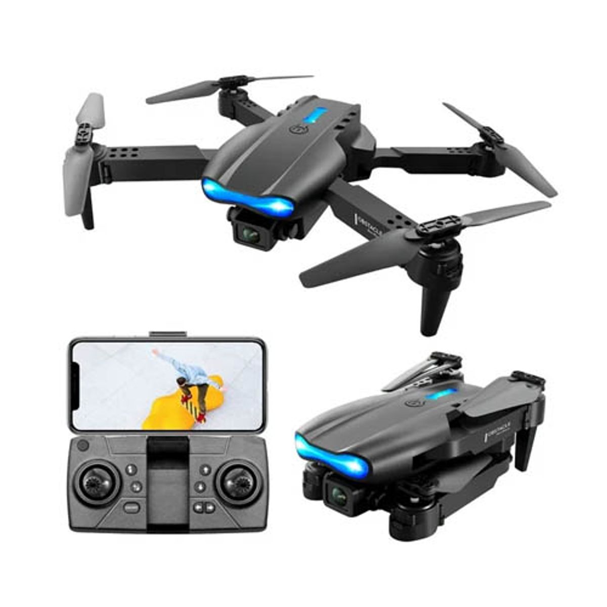 OEM - Drone K3 & E99 Pro Doble Cámara HD Led Negro Nuevo