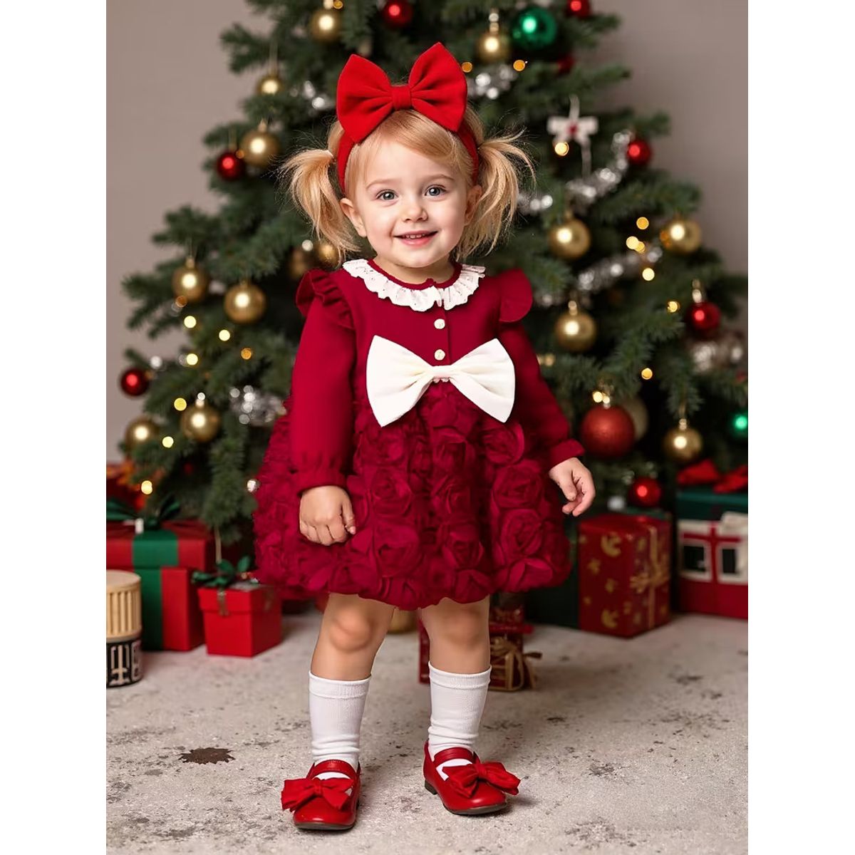 GENERICO - VESTIDO NAVIDAD PARA BEBE DISEÑO DE NAVIDAD
