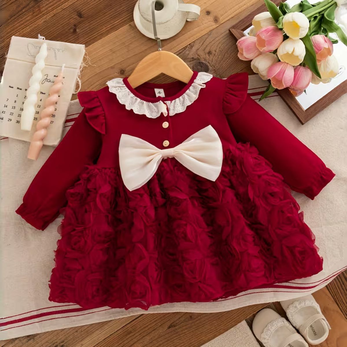 GENERICO - VESTIDO NAVIDAD PARA BEBE DISEÑO DE NAVIDAD