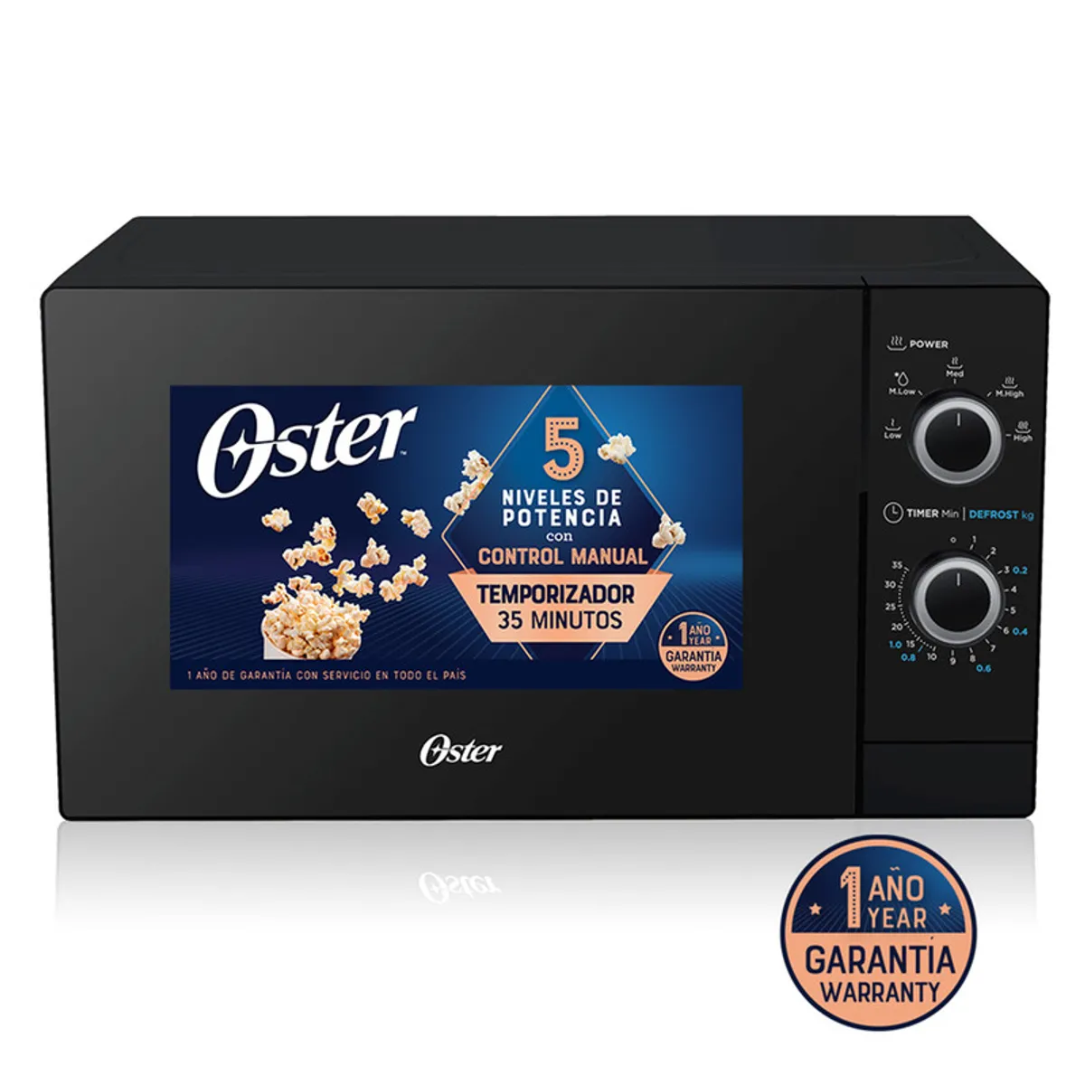 OSTER - HORNO MICROONDAS OSTER POGM3702 20LTS NEGRO PERILLA