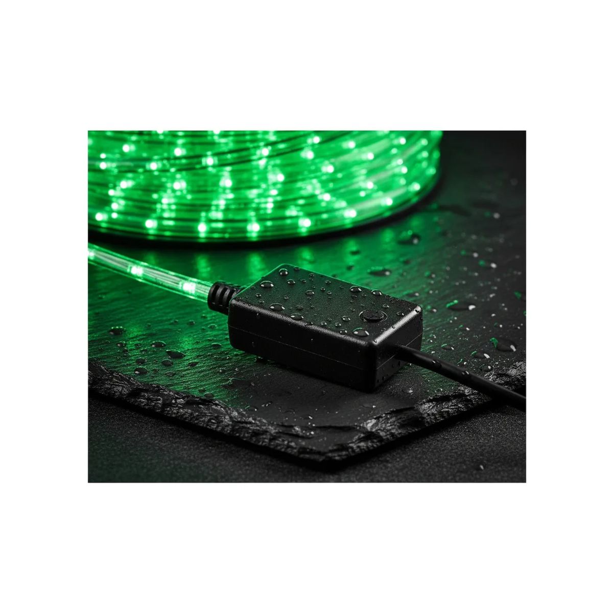 GENERICO - Cinta Luces Led Manguera verde Navideña 100 metros + 5 Secuenciales