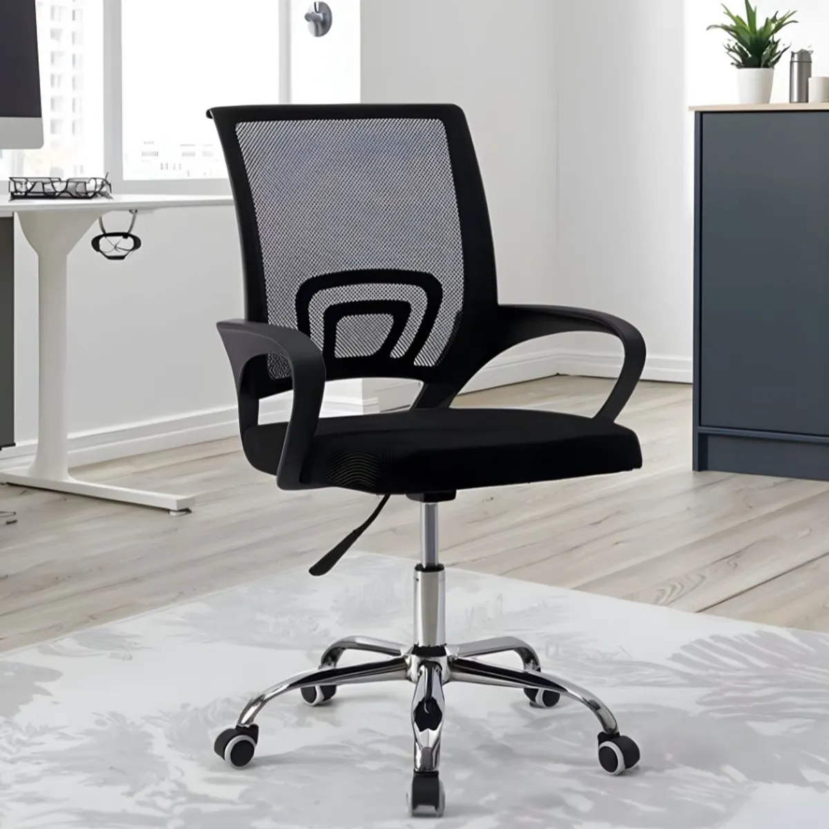 GENERICO - Silla De Oficina Ergonómica Giratorio Negro