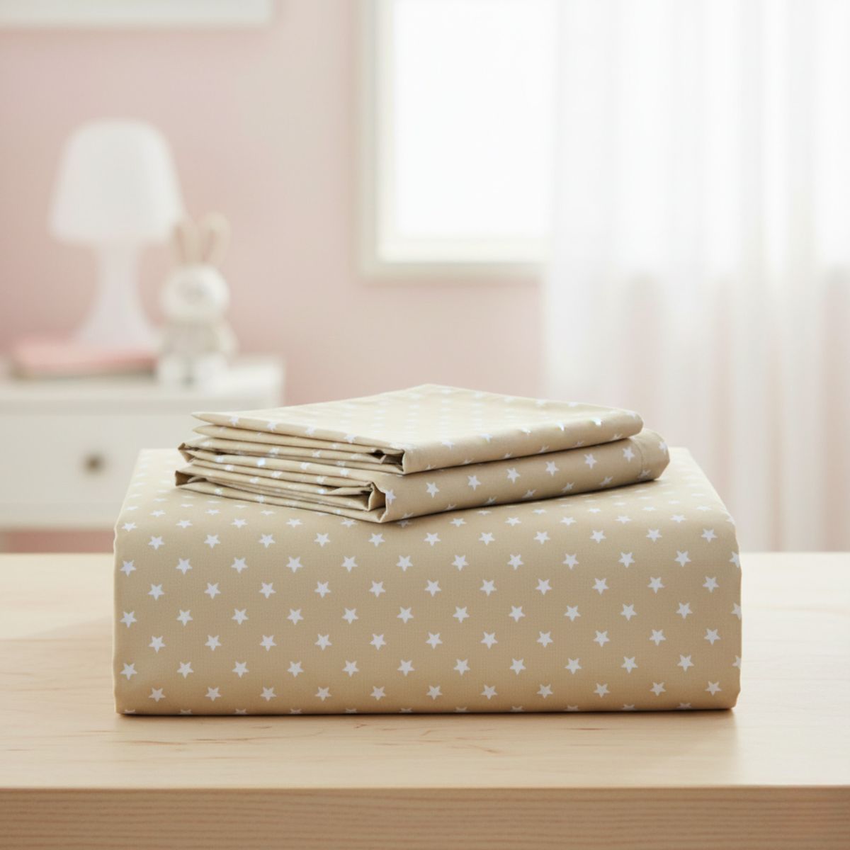 GENERICO - JUEGO DE SÁBANAS ALGODÓN PERÚ PIMA COLOR STAR WHITE PLUS SIZE