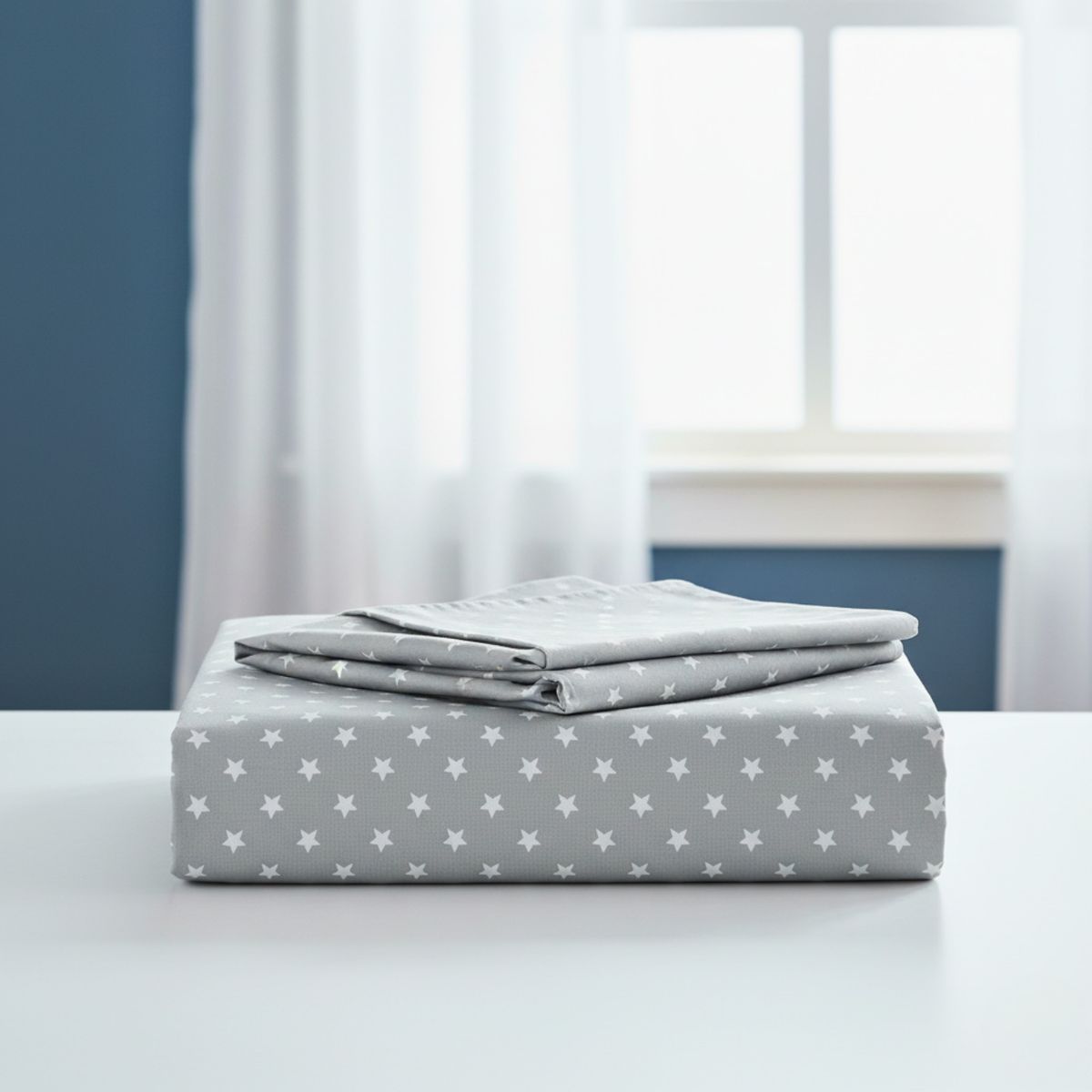 GENERICO - JUEGO DE SÁBANAS ALGODÓN PERÚ PIMA COLOR STAR WHITE PLUS SIZE