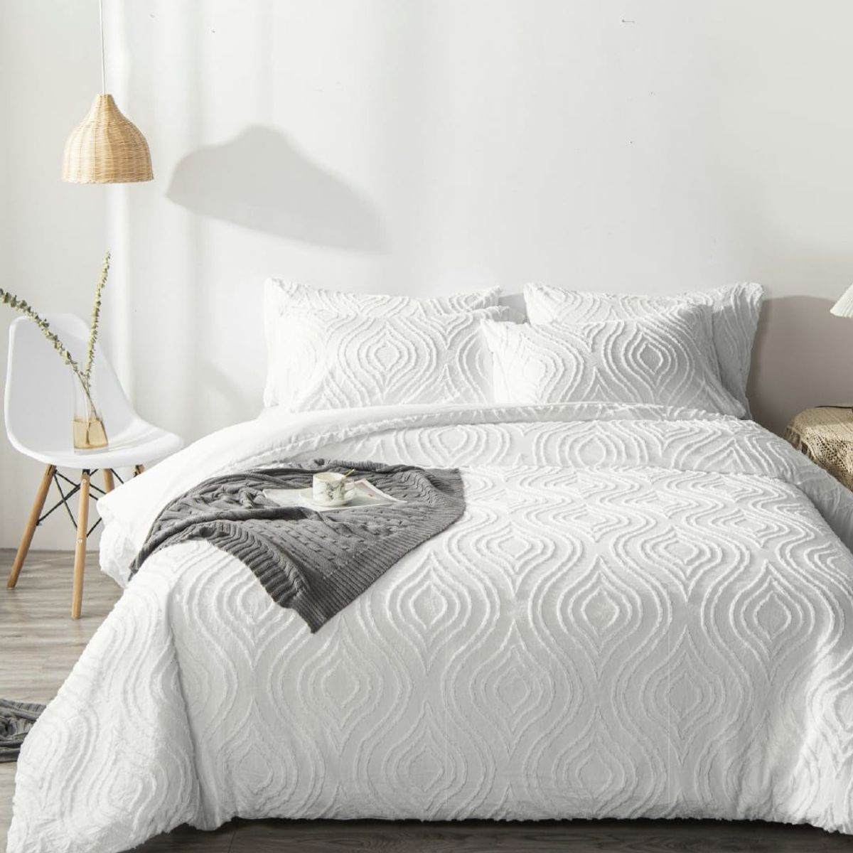 CASATEX - Edredón Alto Relieve + Juego de Sábanas 100% Algodón