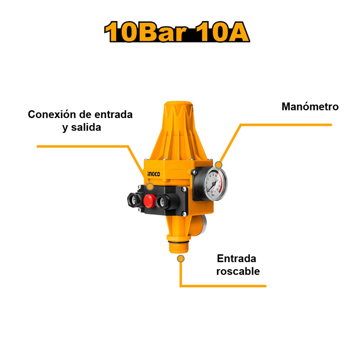 INGCO TOOLS - CONTROL AUTOMÁTICO DE BOMBA INGCO 10BAR 13HP WAPS002