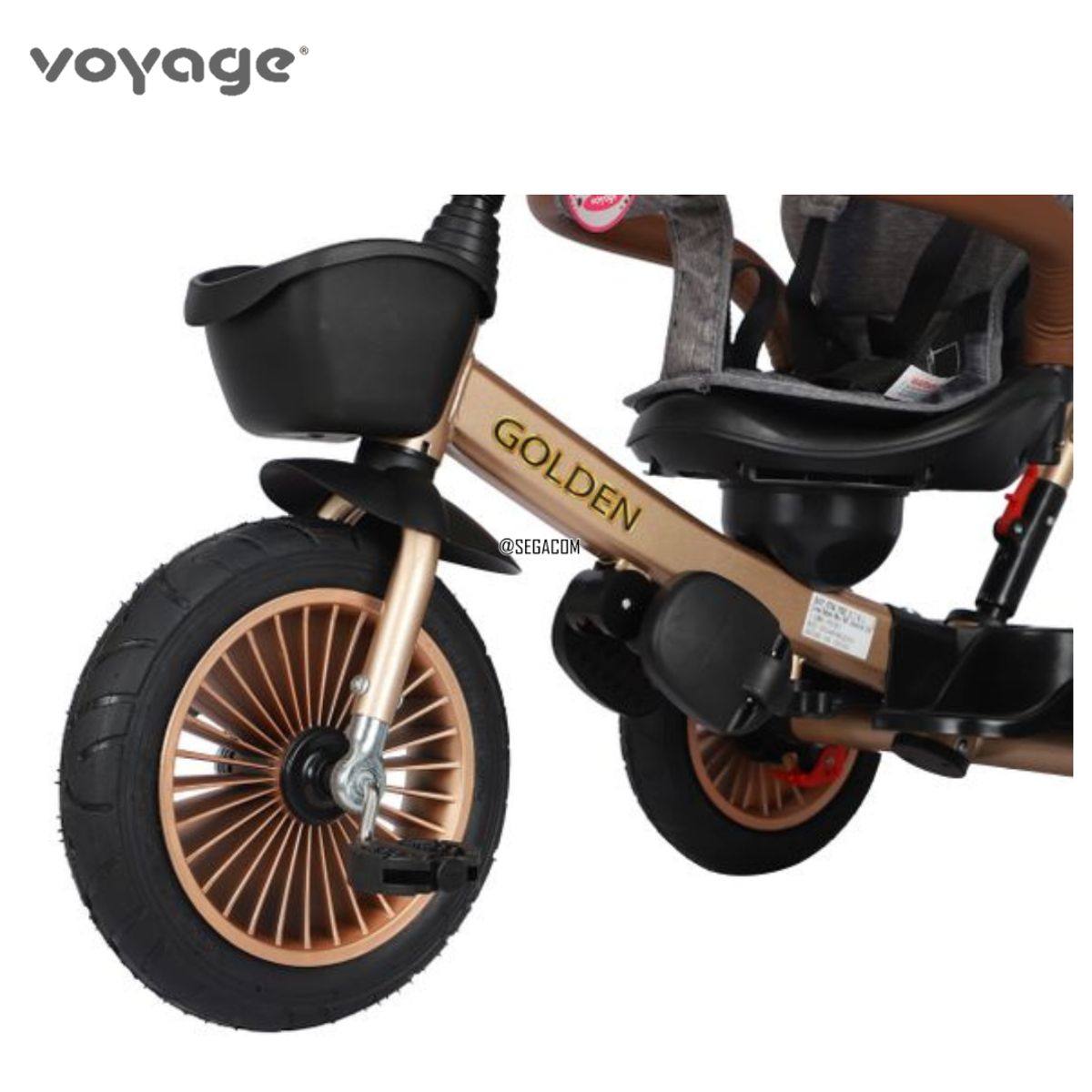 VOYAGE - Triciclo 360° Giratorio Musical Bluetooth -GOLDEN II- Negro