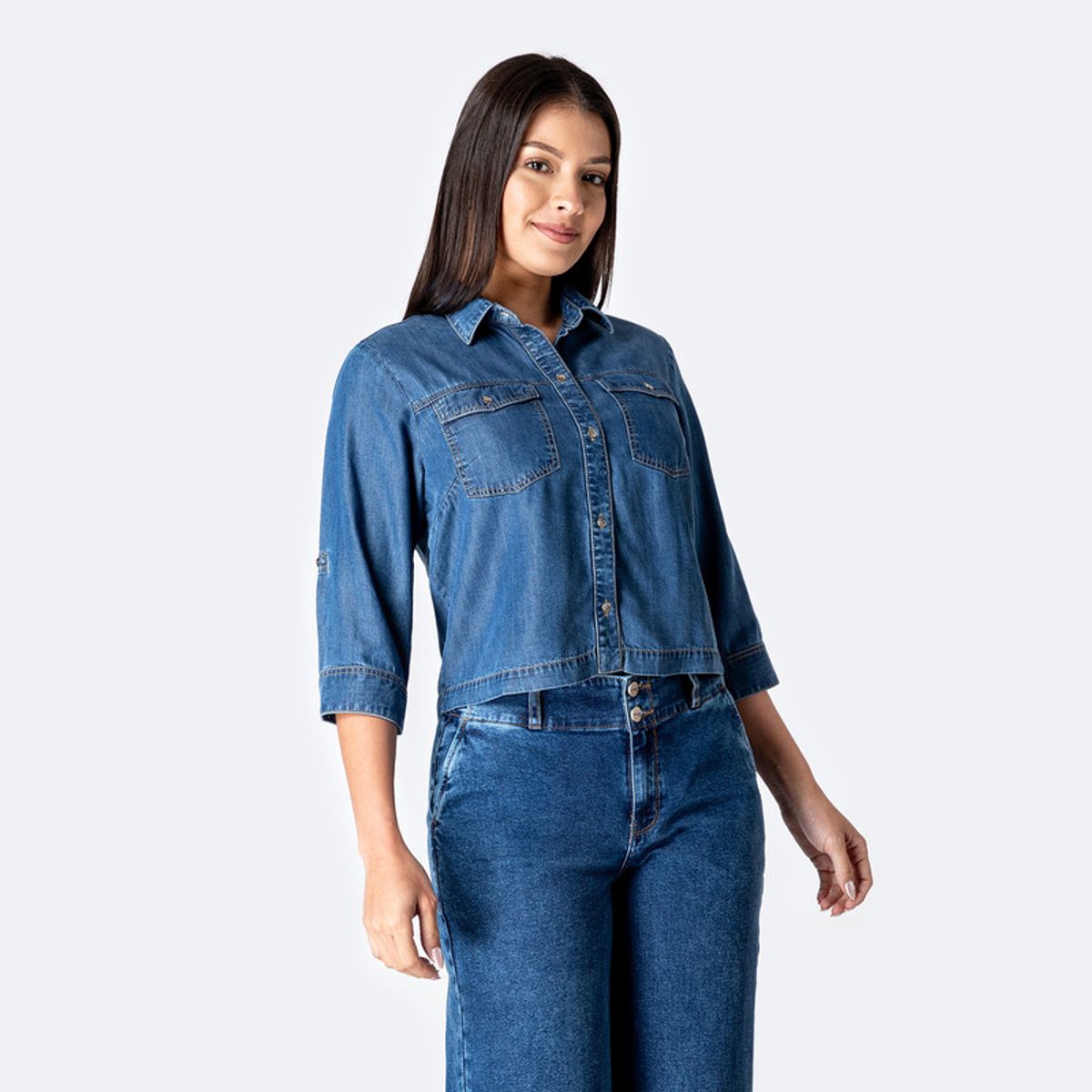 PIONIER - Blusa Moda Denim Leilan Mujer