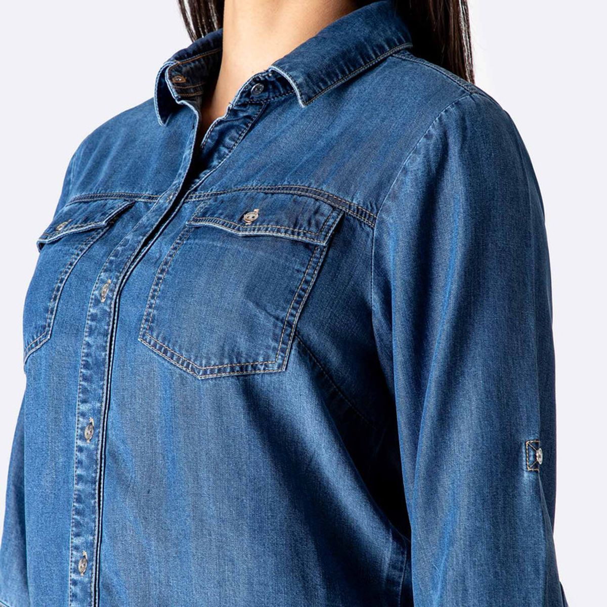 PIONIER - Blusa Moda Denim Leilan Mujer