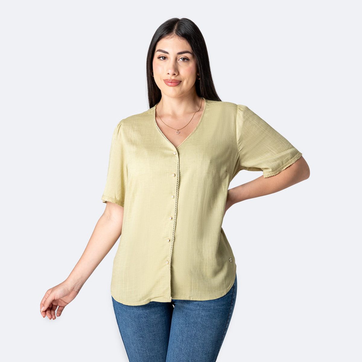 PIONIER - Blusa Moda Lino Brendaya Mujer