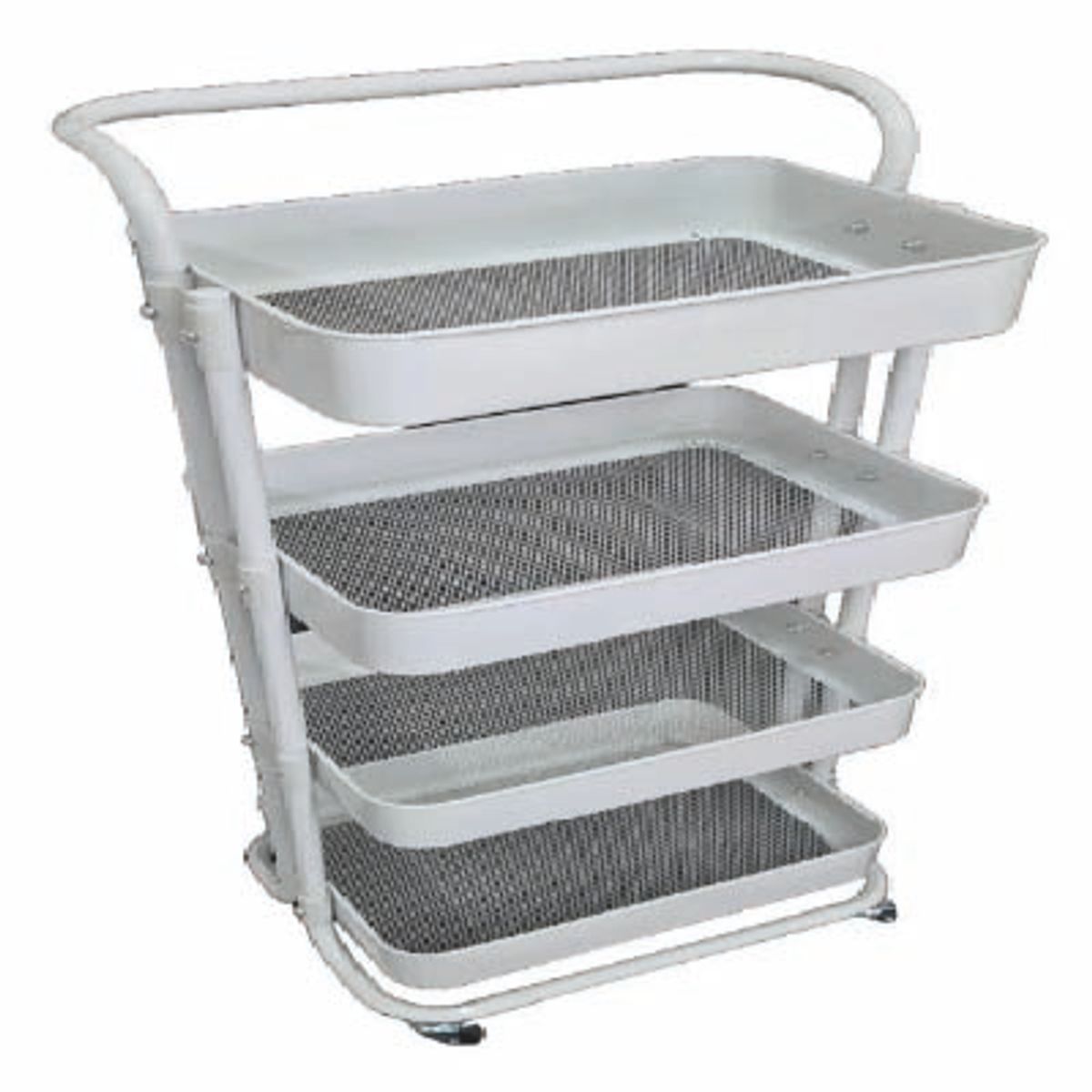 GENERICO - CARRITO ORGANIZADOR ROSADO DE METAL – 4 PISOS