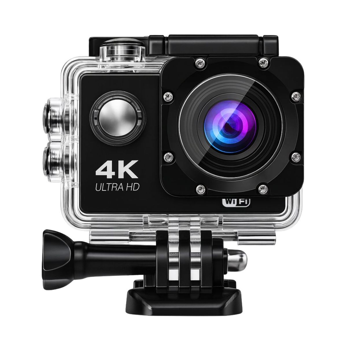 GENERICO - Cámara Deportiva de Acción Full HD WiFi 170° Sumergible 30 m Pantalla 2” y Accesorios de Montaje