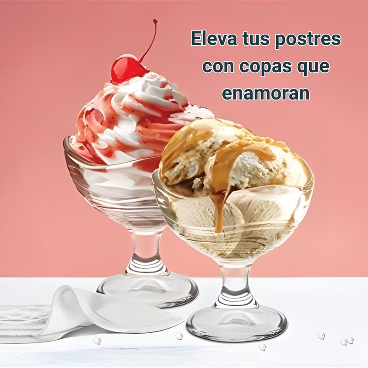 PENTHA - Set de Copas para Postre de Vidrio x6  280 ml