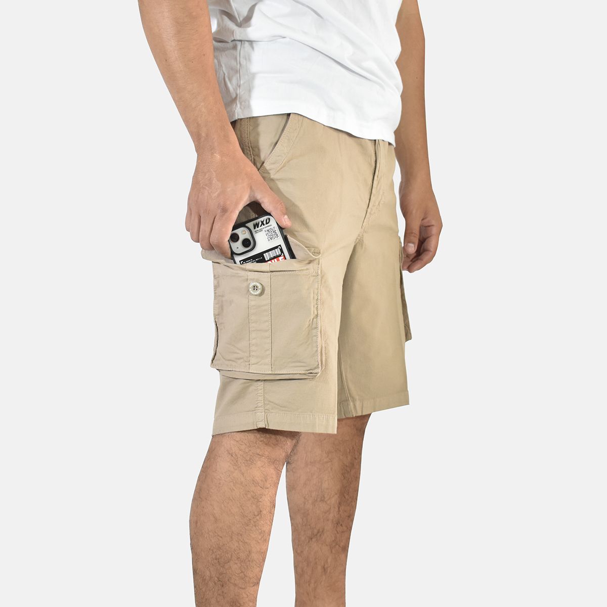 YONISTERS CLOTHING - Short Drill Cargo Casual Stretch Yonisters Clothing Beige