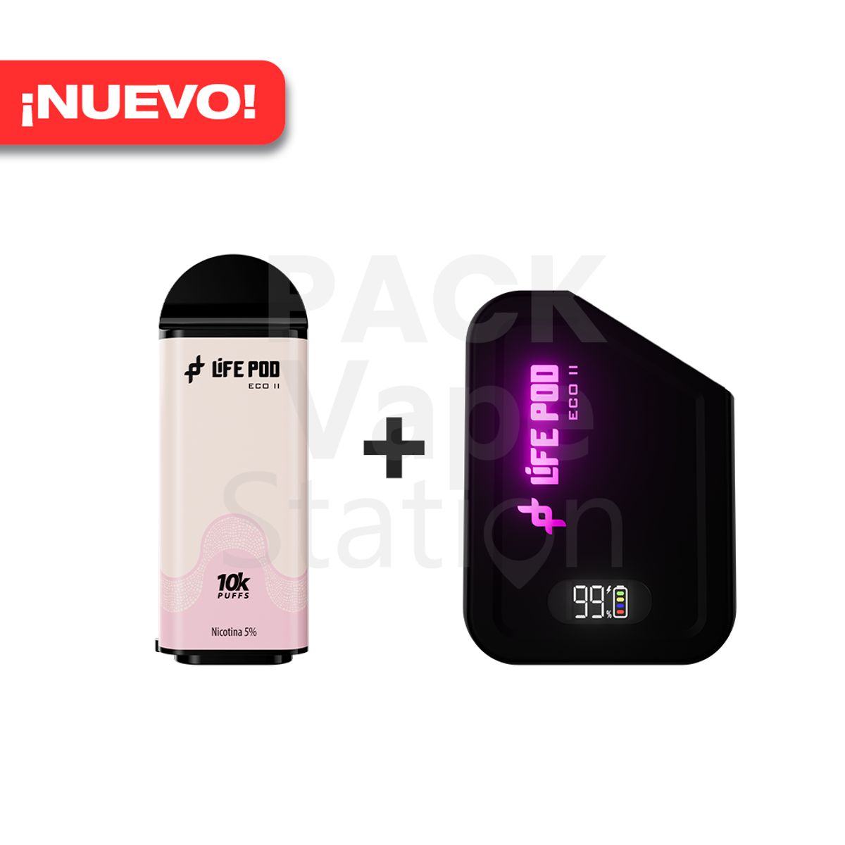 VAPE STATION - Pack Life Pod Eco II - 10000 Puffs - Pink Lemonade
