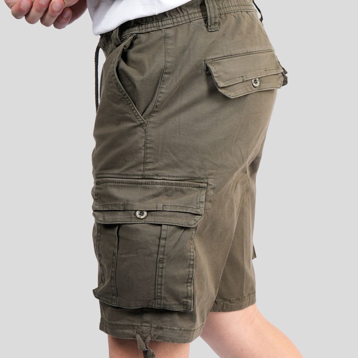 CH CASTRO SPORT - BERMUDA DRILL CARGO OLIVER 98% ALGODÓN STRECH HOMBRE