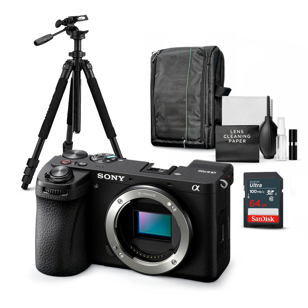 SONY - Cámara Sony Alpha a6700 Mirrorless Cuerpo Solo + Kit Ultimate