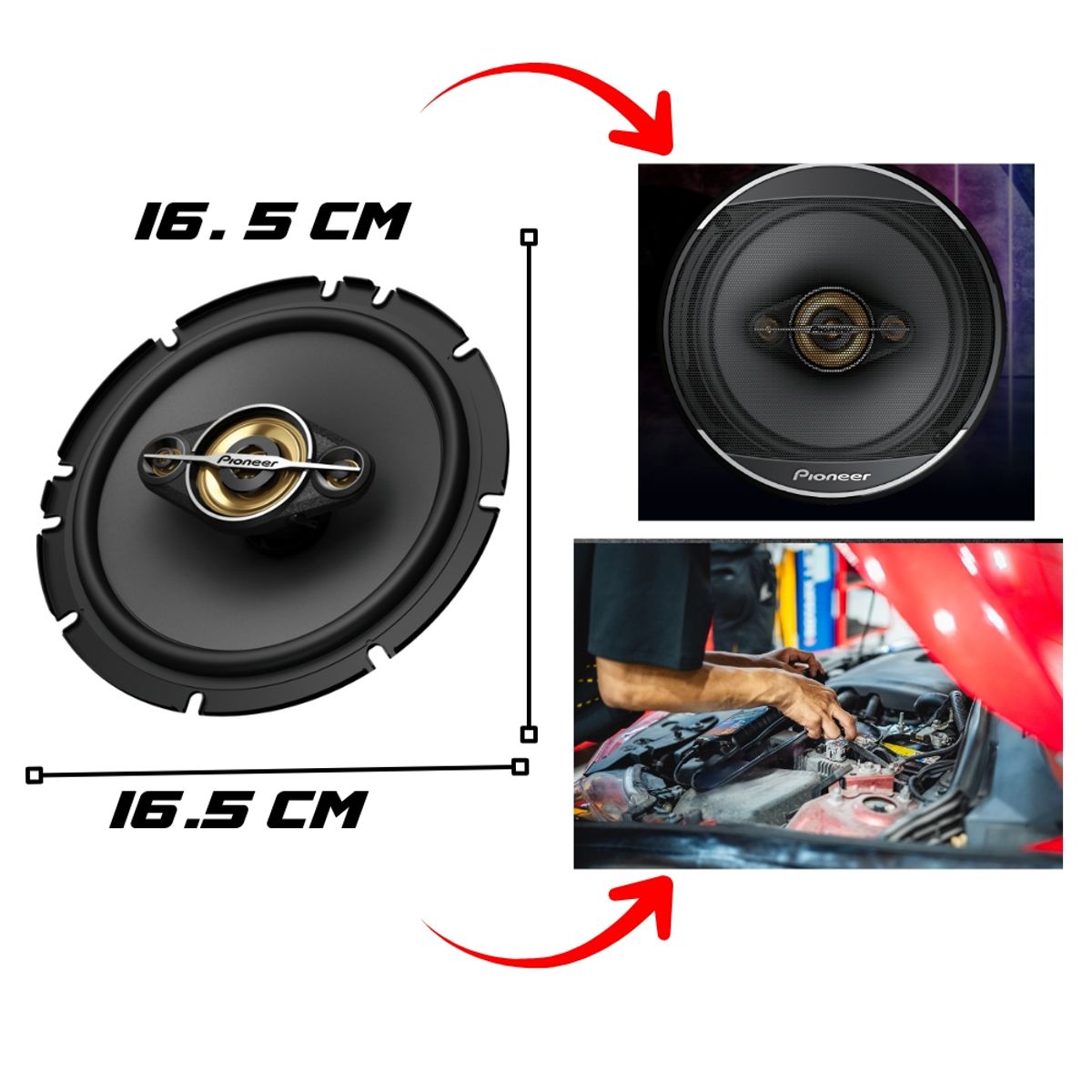 PIONEER - PARLANTE COAXIAL 350W 6 TS-1688S PIONEER