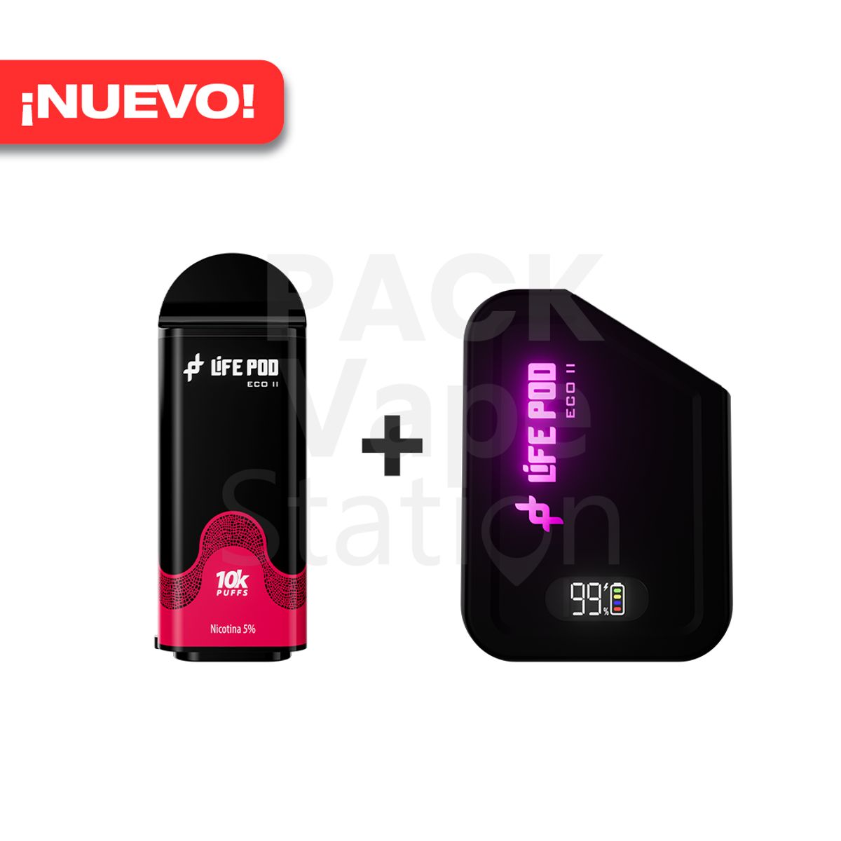 VAPE STATION - Pack Life Pod Eco II - 10000 Puffs - Love 66