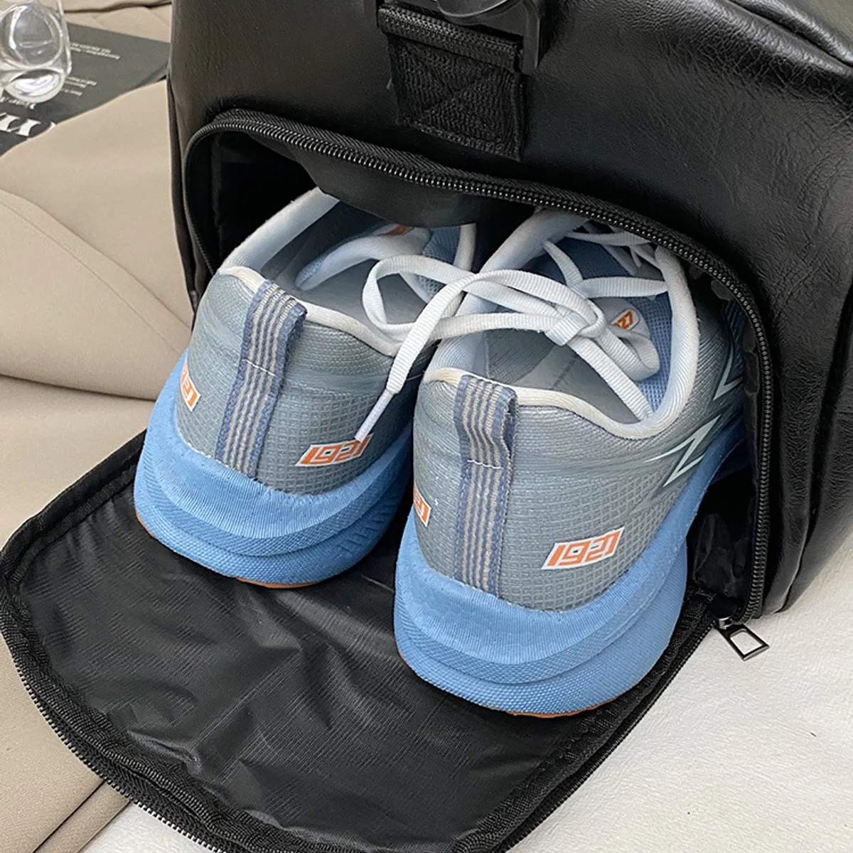 GENERICO - Bolso De Viaje Para Cuero PU Impermeable  Maletín Deportivo y Elegante Compartimiento Para Zapatos