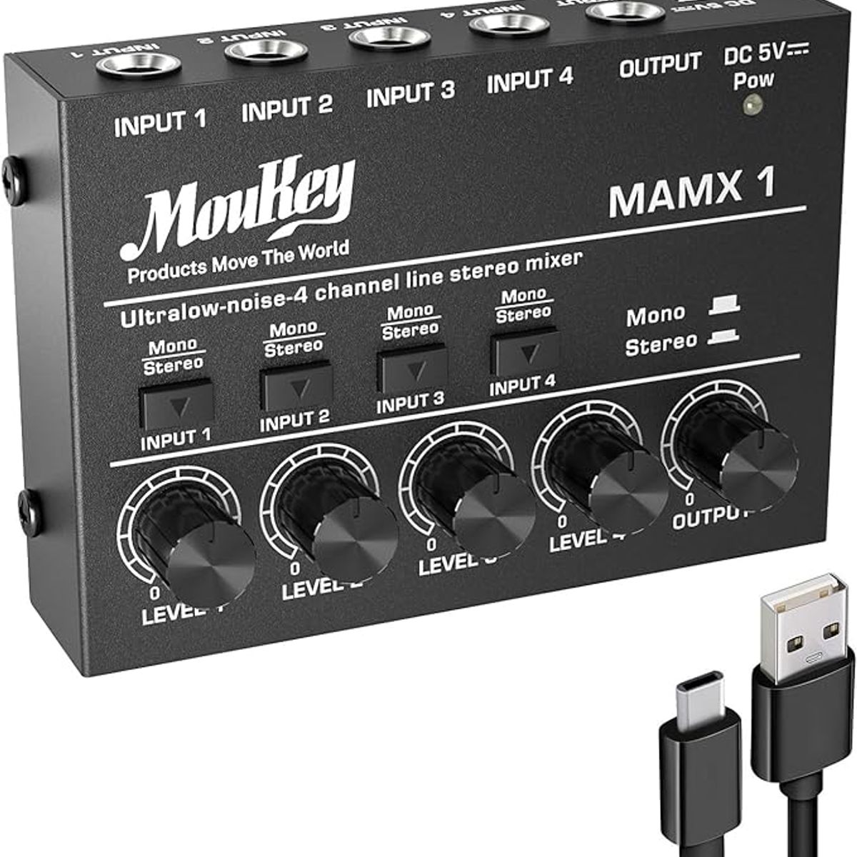 DONNER - Moukey MAMX1 Mezclador de línea de bajo ruido
