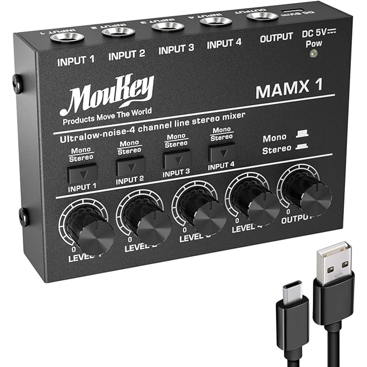 DONNER - Moukey MAMX1 Mezclador de línea de bajo ruido