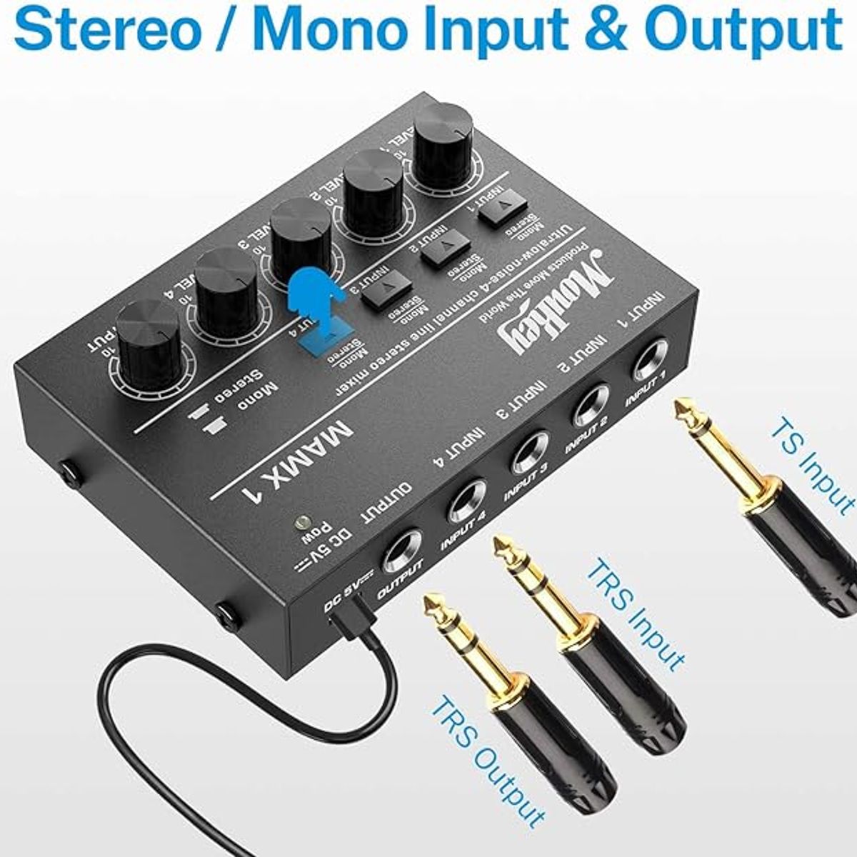 DONNER - Moukey MAMX1 Mezclador de línea de bajo ruido