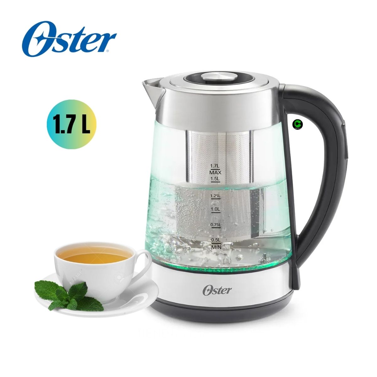 OSTER - Hervidor Oster Eléctrico de Vidrio BVSTKT8990