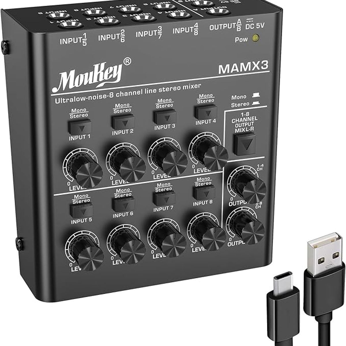 DONNER - Moukey MAMX3 Mezclador de línea de bajo ruido