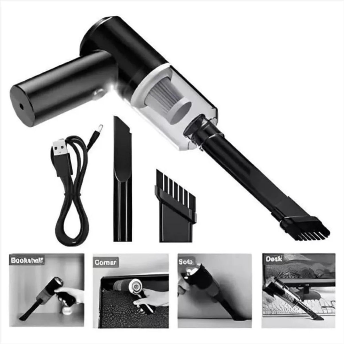 GENERICO - Mini Aspiradora 3 En 1 Portatil Inalambrica Sopla Para Auto