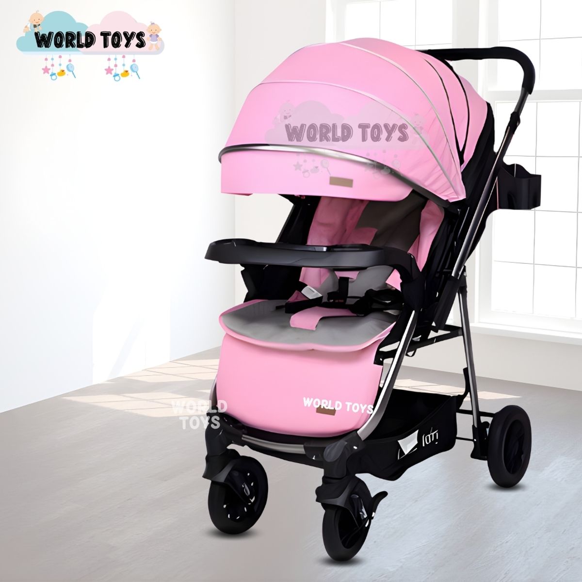 Baby - Coche Cuna De Lujo «DELTA II» con Mochila Pañalera Pink