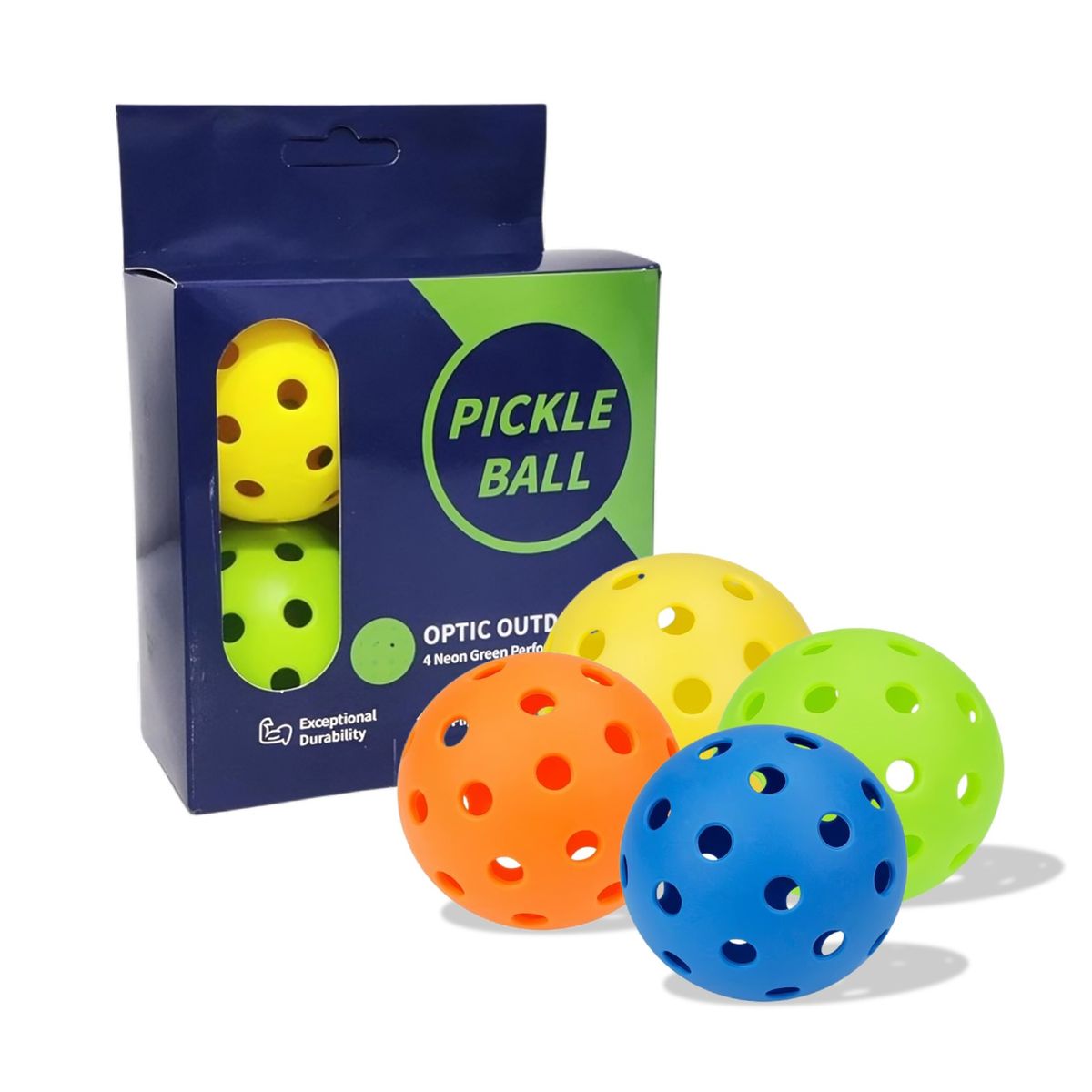 GENERICO - PELOTAS DE PICKLEBALL X 4 UNIDADES BÁSICO EN CAJA