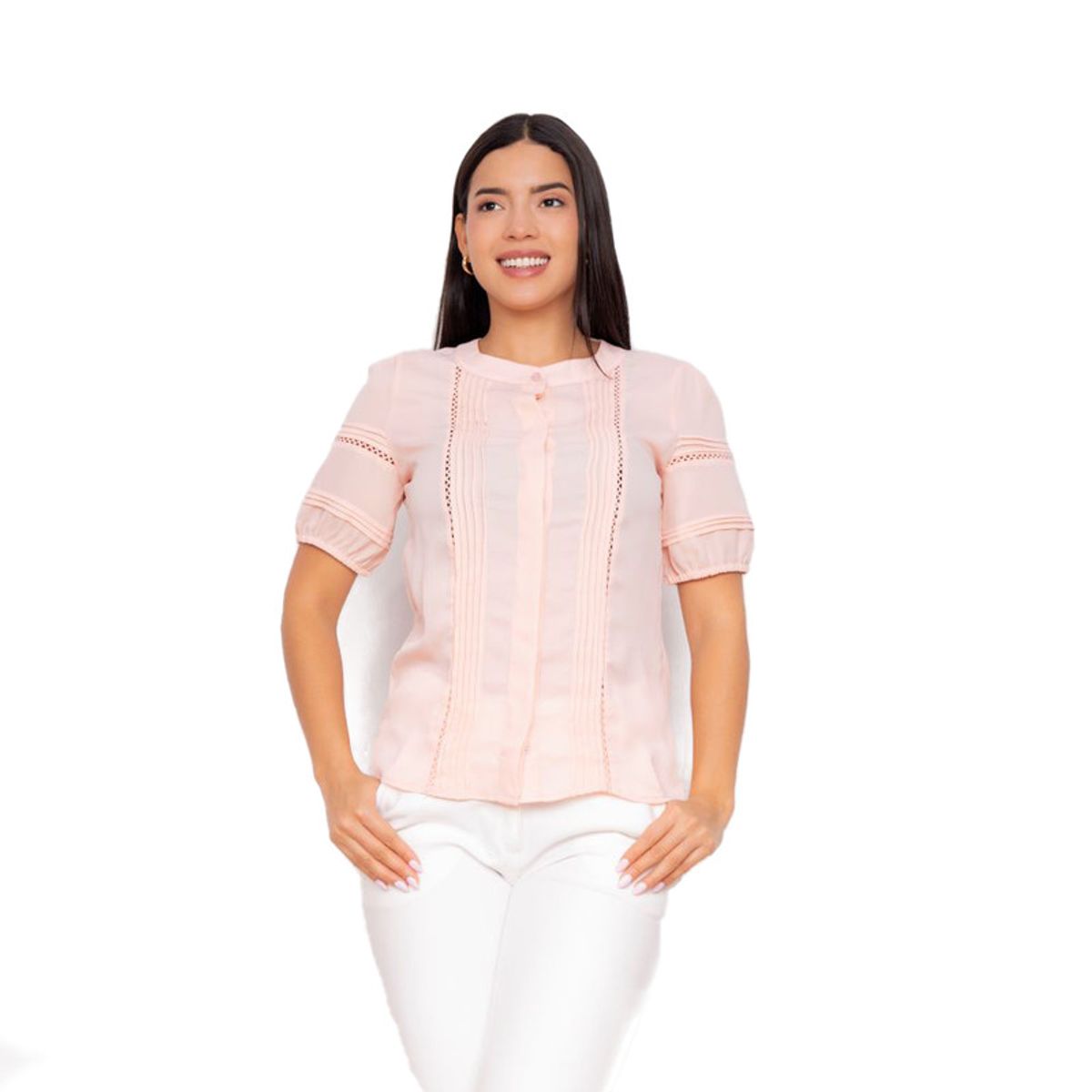 VICCI - Blusa mc Elyzia Vicci gasa crepe nude ce