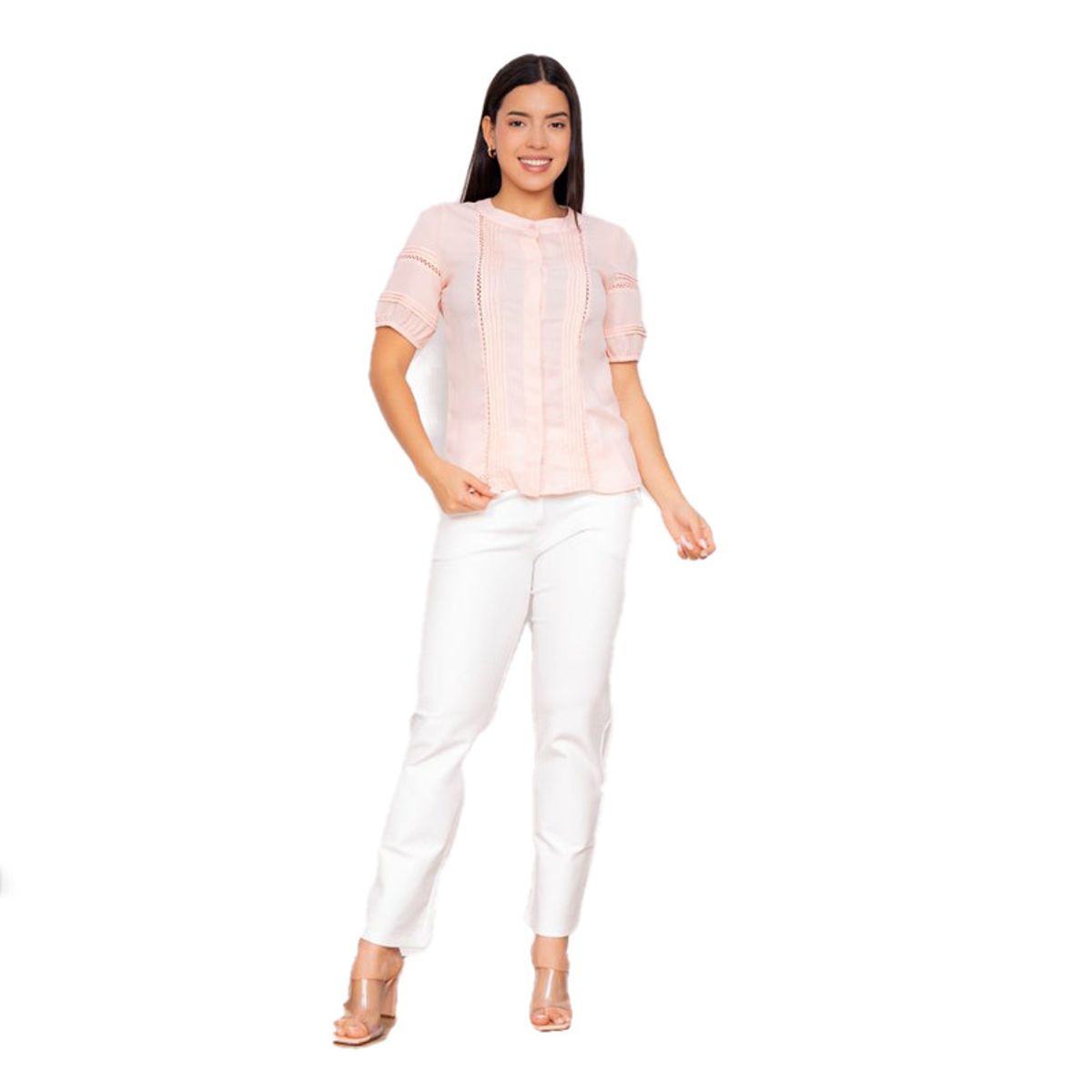 VICCI - Blusa mc Elyzia Vicci gasa crepe nude ce