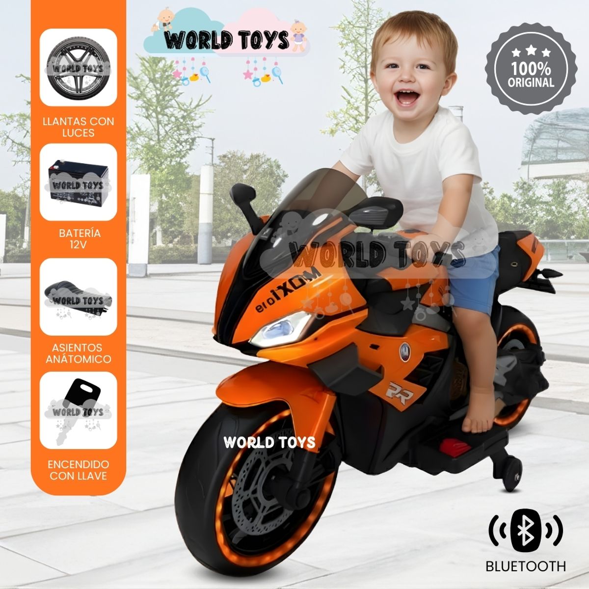 Baby - Moto a Batería para Niños «SAIKO» Licenssed Orange