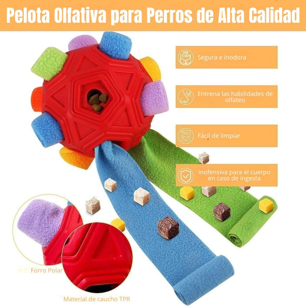 Pelota Interactiva para Perro Juguete Olfativo Dispensador Rojo, marca IMPORTADO MC - Foto 2