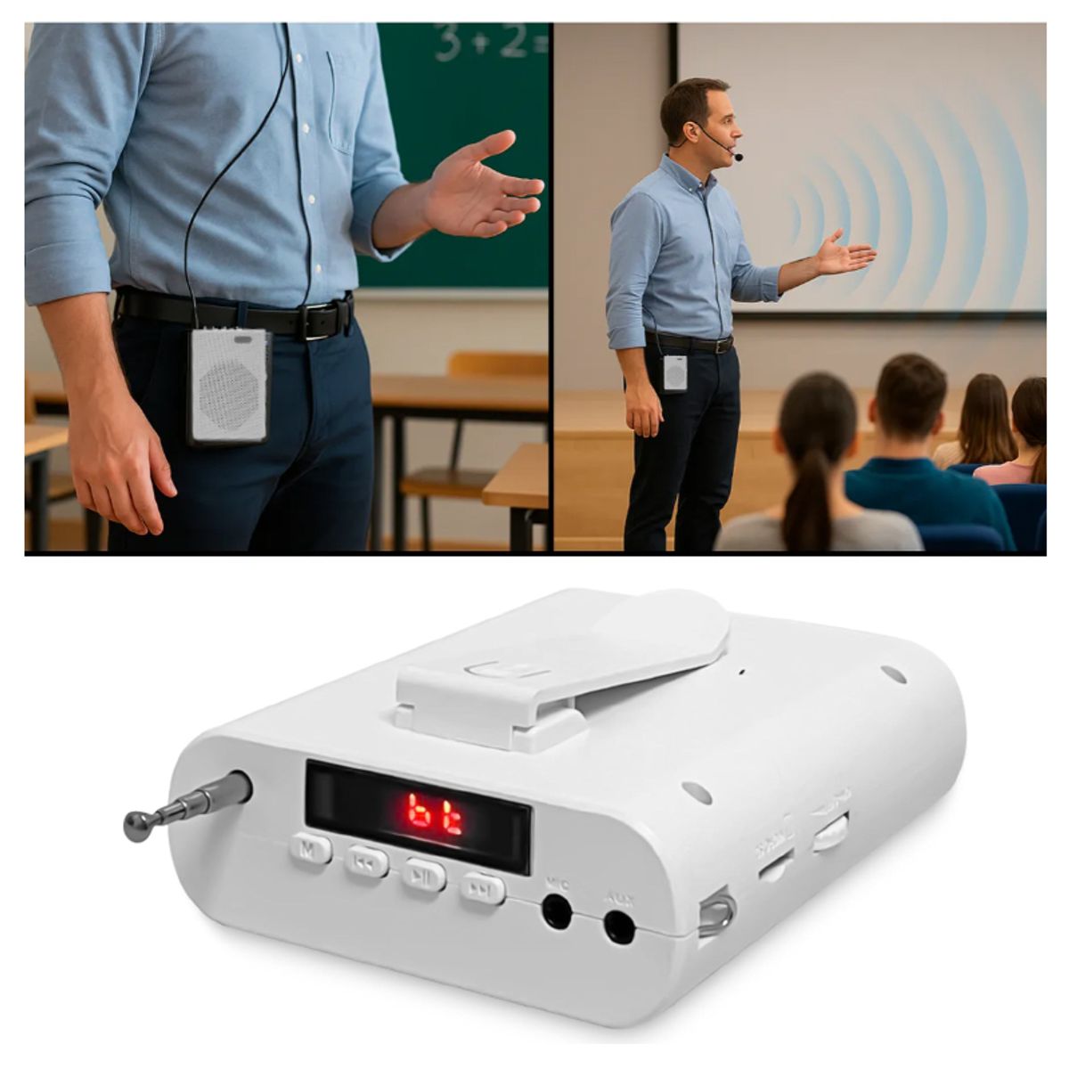 GENERICO - Amplificador De Voz Portátil Vincha Correa Bluetooth Recargable USB 2025