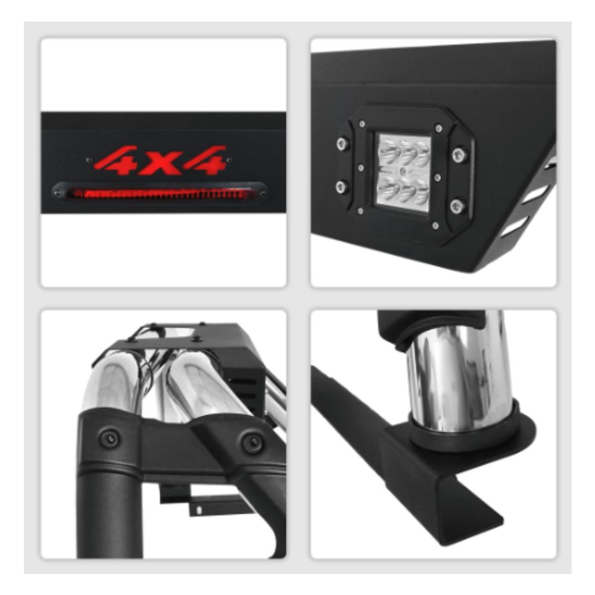 SAFARI - Antivuelco de Acero con Luz Led + Luz de Freno Safari X35010