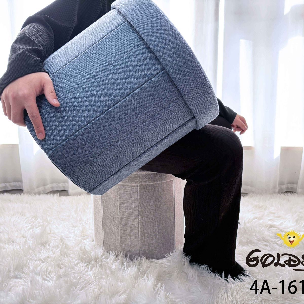 CAJA ORGANIZADORA DE ALMACENAMIENTO CIRCULAR 38CM AZUL, marca GOLDSUN - Foto Principal