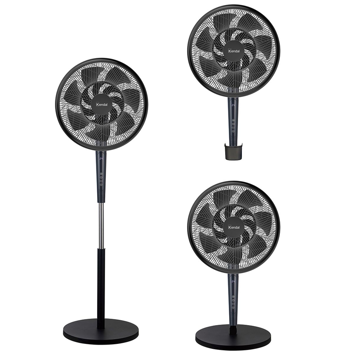 KENDAL - Ventilador Kendal KVP-TURBO3 3-en-1 - Aspas Dobles 14 - 55W - Control Remoto + Pantalla LED