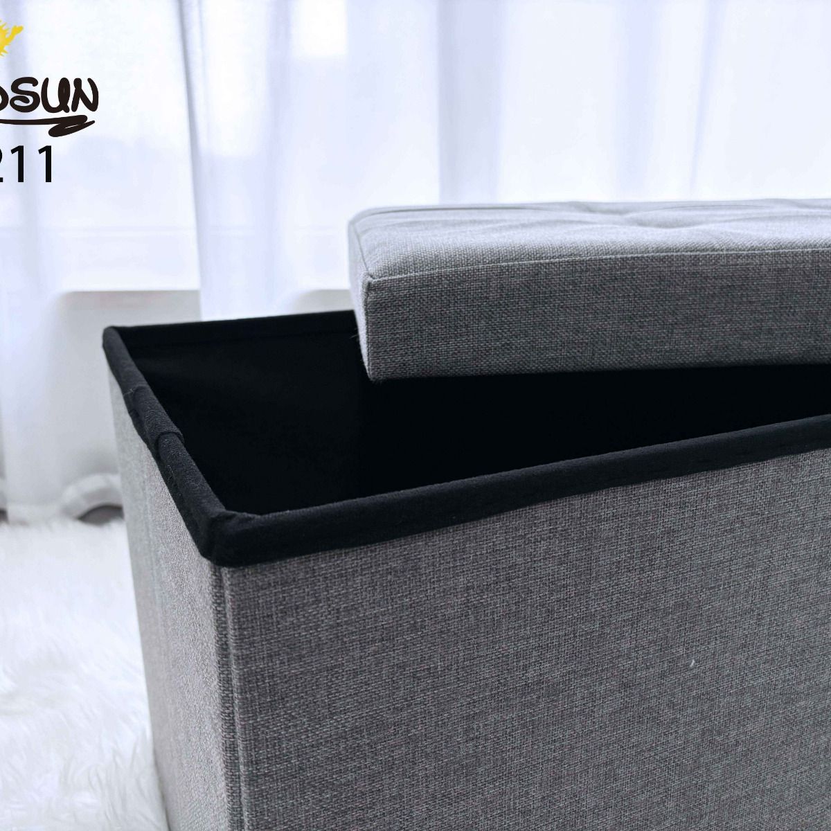 GOLDSUN - CAJA BAUL ORGANIZADORA DE ALMACENAMIENTO DE 76CM GRIS