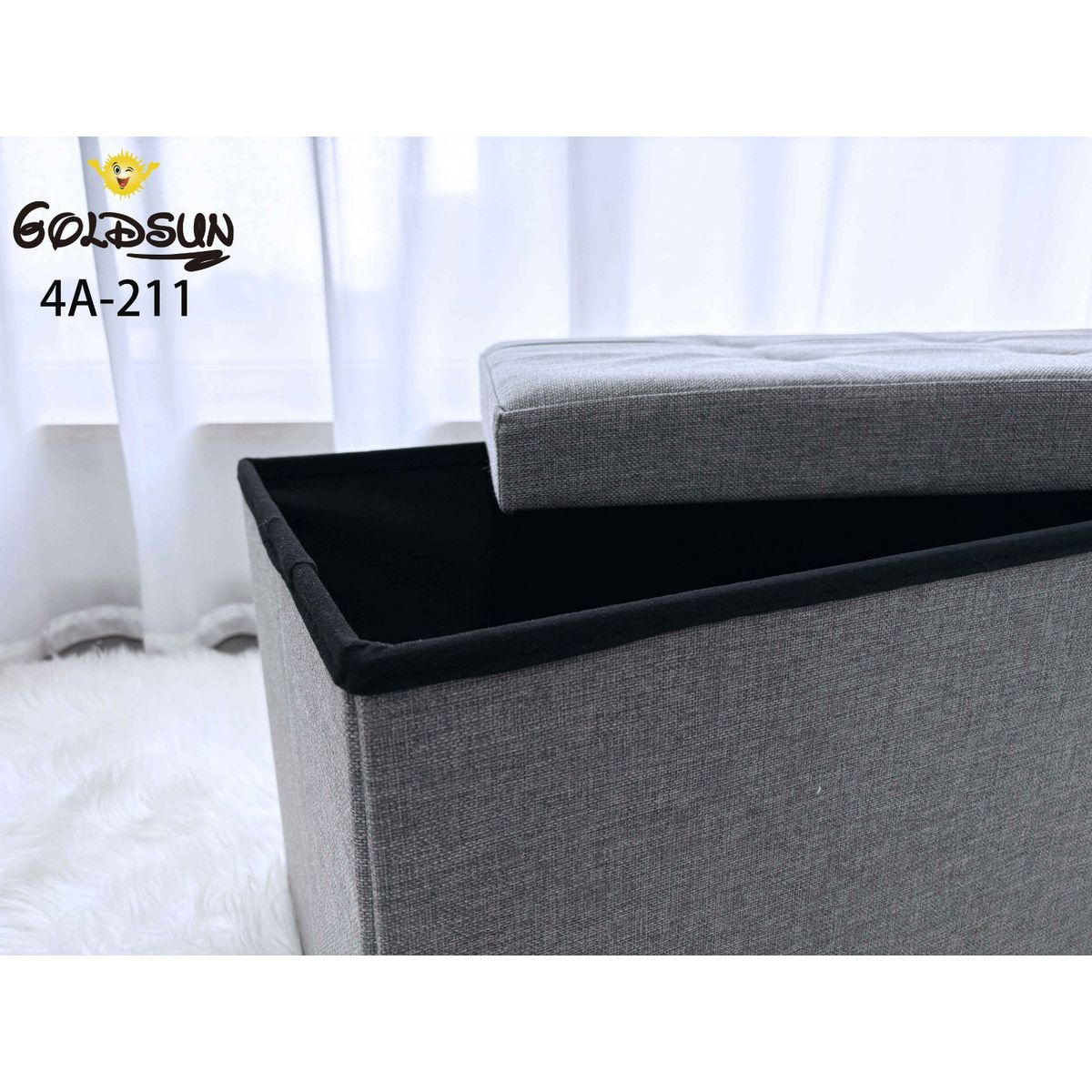 GOLDSUN - CAJA BAUL ORGANIZADORA DE ALMACENAMIENTO DE 76CM GRIS
