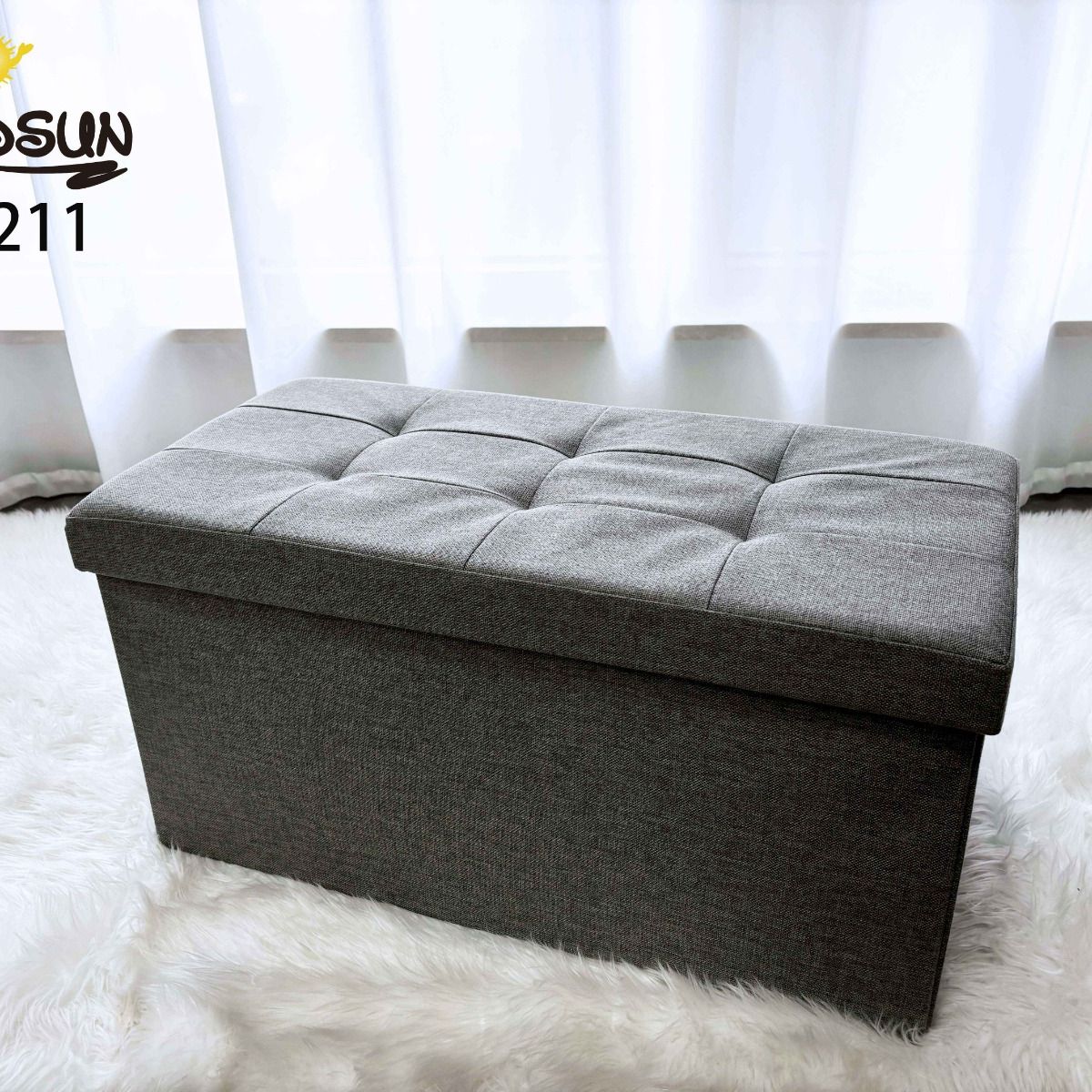 GOLDSUN - CAJA BAUL ORGANIZADORA DE ALMACENAMIENTO DE 76CM GRIS